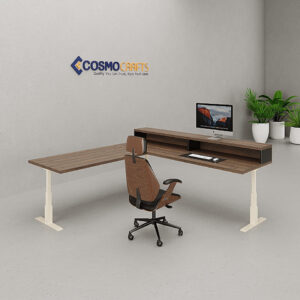 Modern office desk with ergonomic chair
