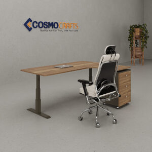 Modern office desk with ergonomic chair