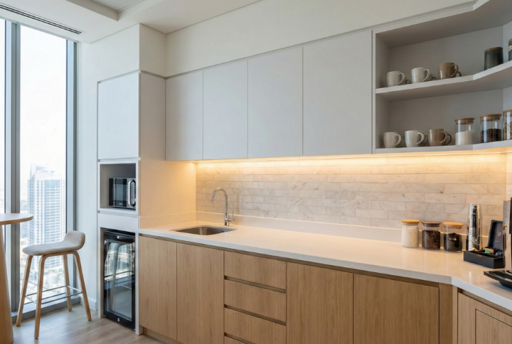 Small Kitchens Designing Compact Office Pantries